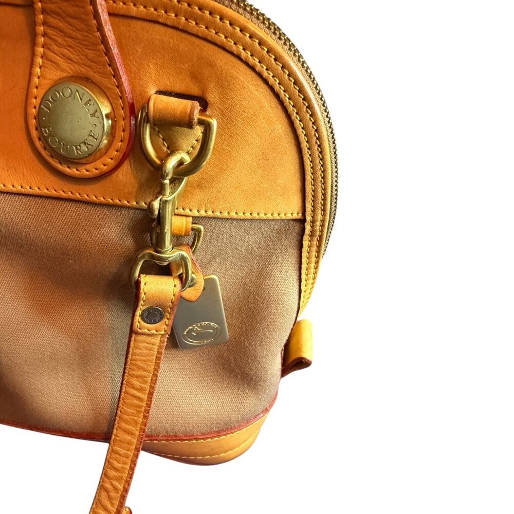 Vintage Dooney & Bourke Tan Canvas & Leather Satchel – Made in USA